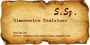 Simonovics Szalviusz névjegykártya